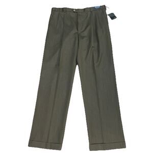 Bill Blass Slacks Worsted Wool Double Pleats Office Trouser Pants 100% Wool NWT